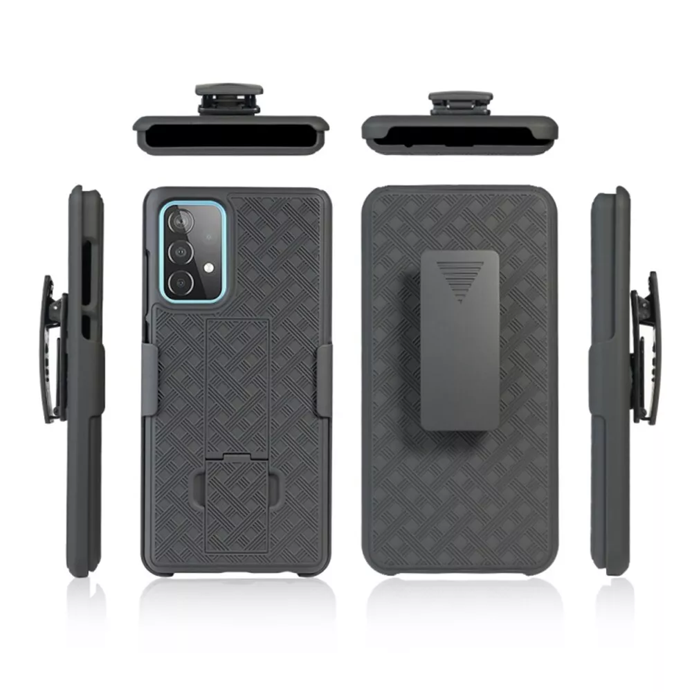 Case for Galaxy S10e, Hard Protective Case + Belt Holster, Black (Not wireless charging compatible)