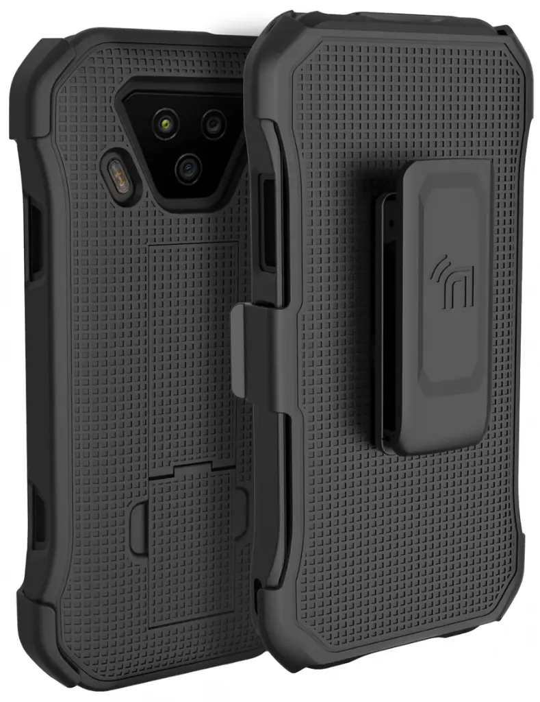 Case for Kyocera E7110, Hard Protective Case + Belt Holster, Black