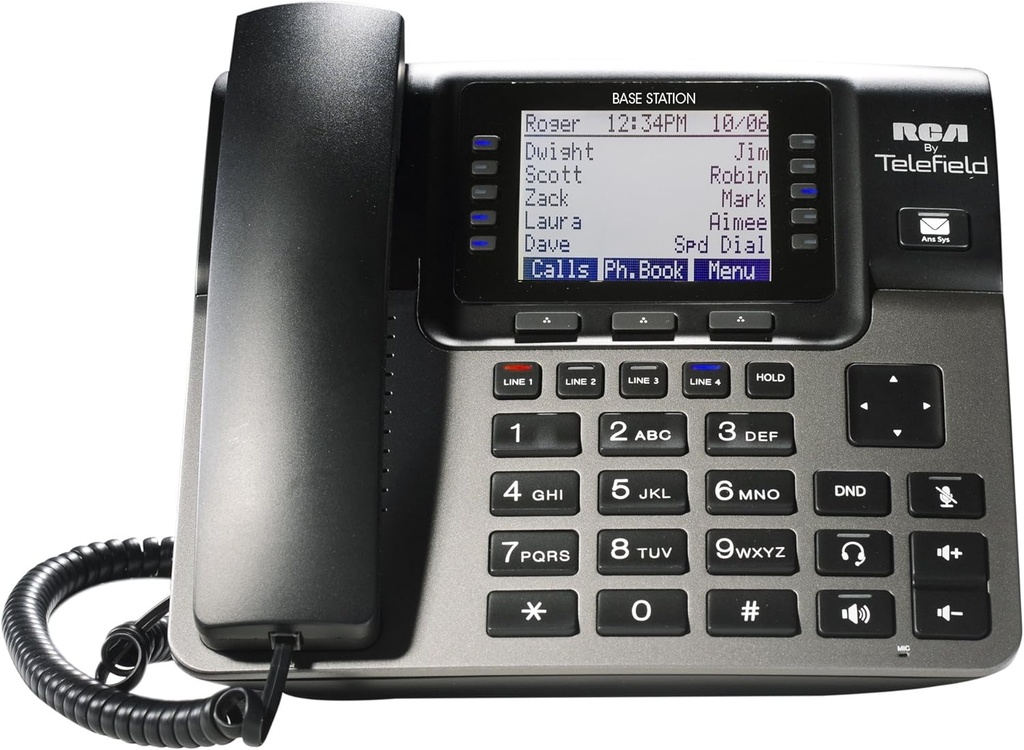 [DRCA1000SU] Desk Phone - RCA U1000 4-line phone, Base Station of expandable system. Slightly Used.