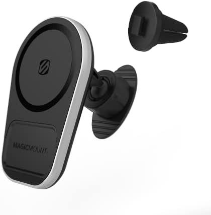 Scosche Magic Mount Wireless Phone Charger/Phone Holder - MagSafe compatible, Dash/Vent Mount