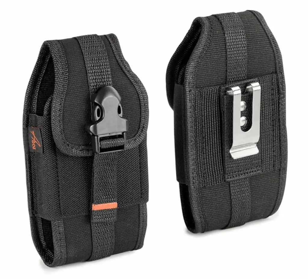 [AUPCL3] Vertical canvas phone pouch, with clasp, SMALL, Fits TCL, Alcatel, Cingular, DuraXV/XE LTE, Cadence, LG Classic, Belleza
