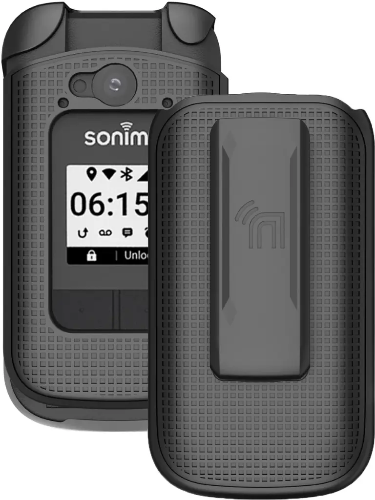 [AS39CB:BLACK] Case for Sonim XP3+ (XP3900), Hard Protective Case + Belt Holster (Black)
