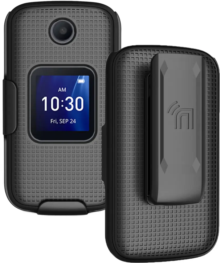 Case for TCL Flip Pro (4056), Classic (4058), and TCL Flip 2 (T408DL) Hard Protective Case + Belt Holster