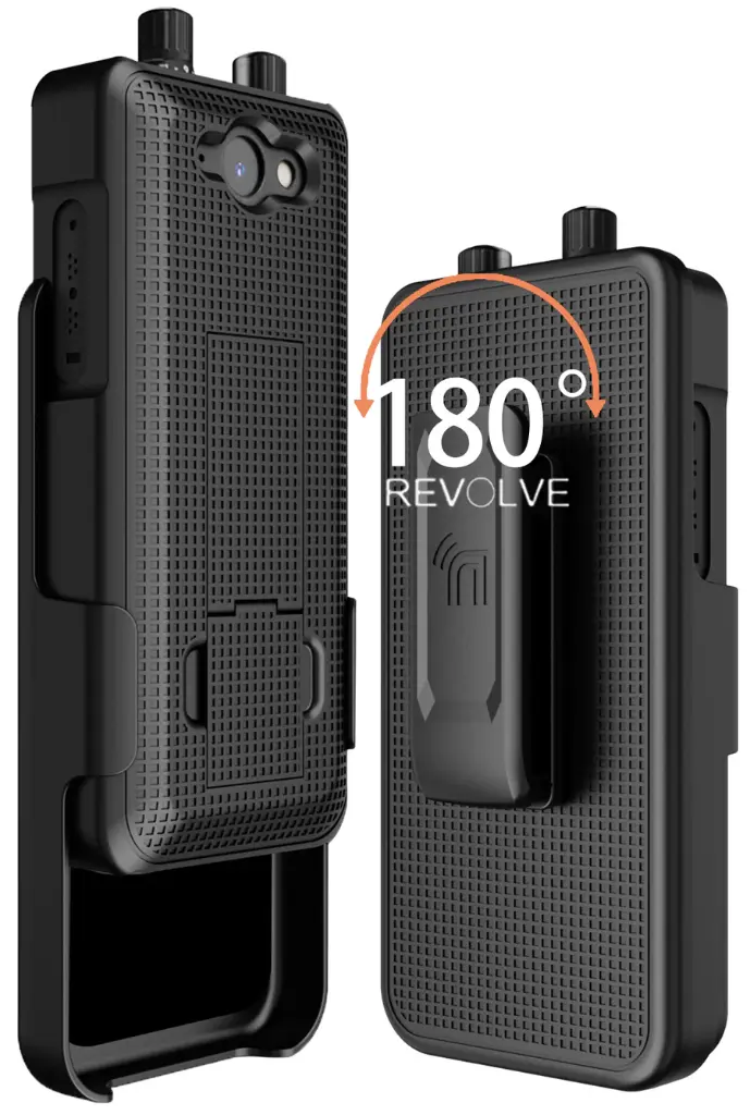 [AS59CB:BLACK] Case for Sonim XP5+ (XP5900), Hard Protective Case + Belt Holster (Black)