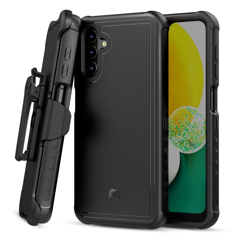 [AS13CBHDBA] Case for Galaxy A13, Heavy Duty Protective Case + Belt Holster (Black)