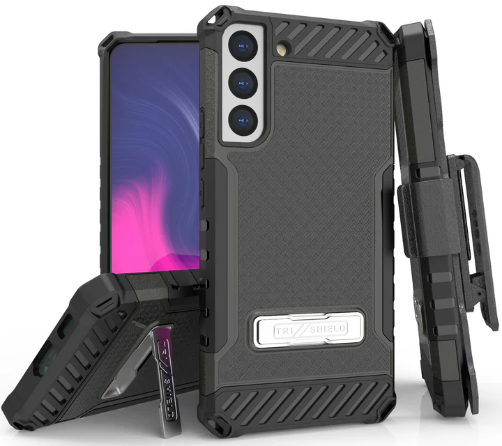 [AS22+CBHDBA] Case for Galaxy S22+, Heavy Duty Protective Case + Belt Holster (Black)