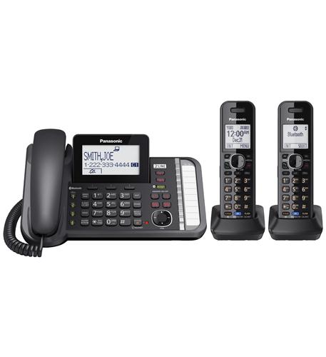 2-Line Desk Phone - Panasonic KX-TG9582B - w/ 2 additional cordless handsets