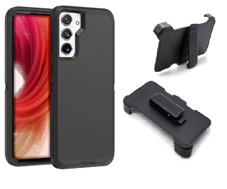 [AS23CBHDBA] Case for Galaxy S23, Heavy Duty Protective Case + Belt Holster  (Black)