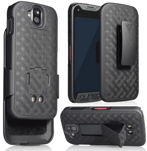 [AK68CB] Case for Kyocera 6810 / 6820, Hard Protective Case + Belt Holster, Black