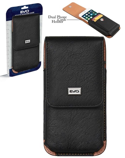 [AUPMSV5.5] Vertical leather smartphone pouch, Black, 5.5" 